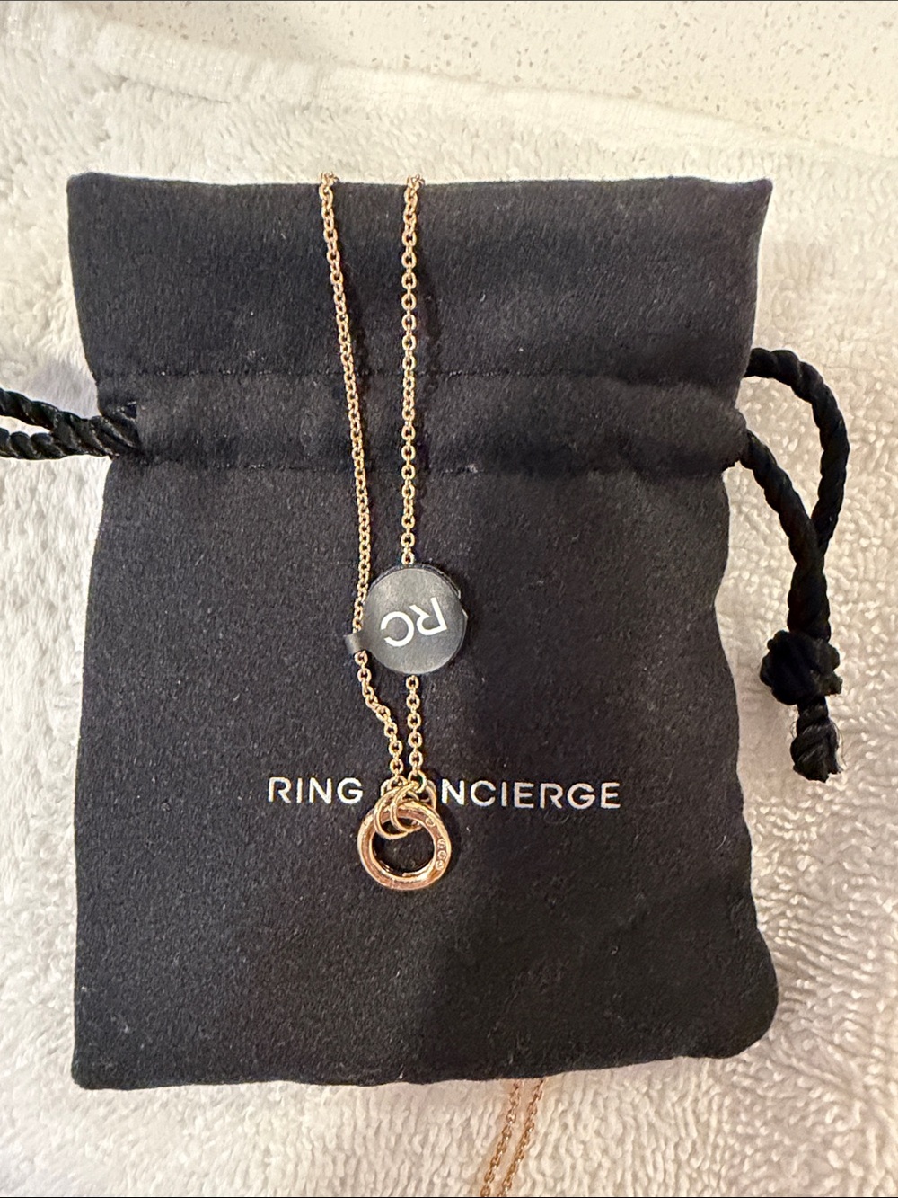 Ring Concierge Gold Diamond Interlocking Circle Necklace